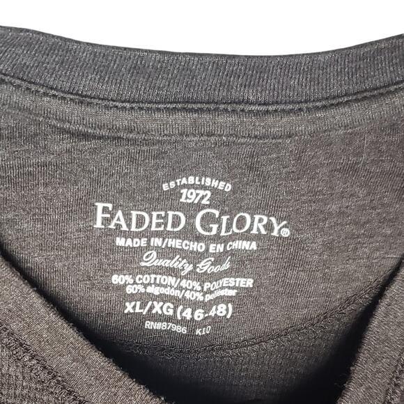 Mens Vintage Faded Glory Waffle Knit Henley Shirt Brown XL 46–48 Long Sleeve Top - Picture 3 of 9